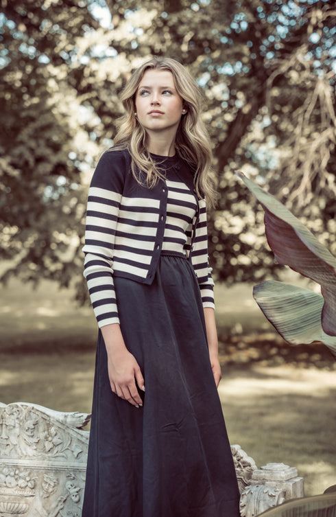 Coco Blanc Striped Cardigan & Maxi Set